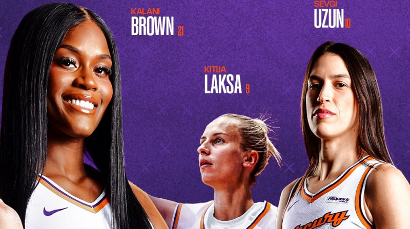 Kalani Brauna, Kitija Laksa un Sevgi Uzuna. Kolāža: Phoenix Mercury