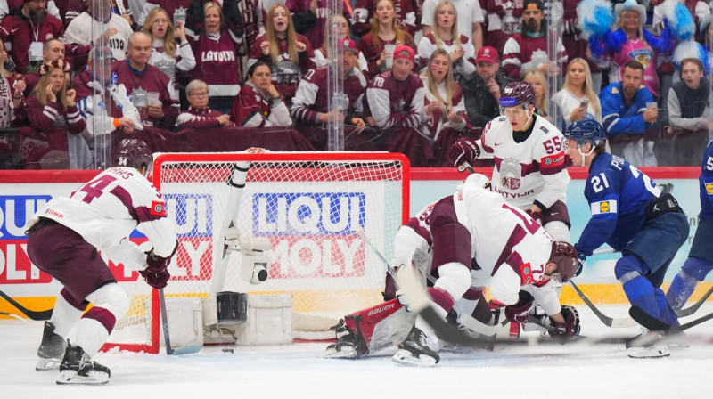 Somijas valstsvienības vārtu guvuma mirklis. Foto: André Ringuette/IIHF