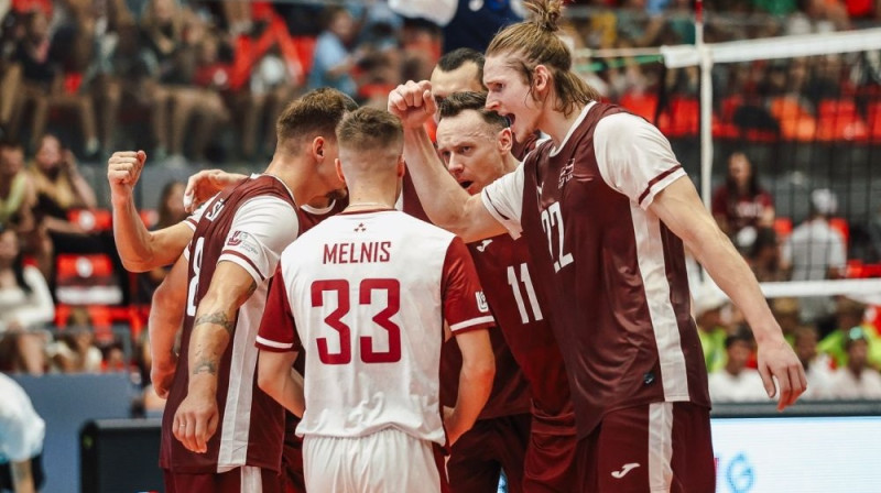 Latvijas izlases volejbolisti Foto: Latvijas Volejbola federācija