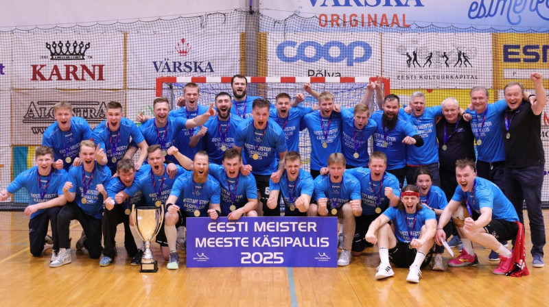 Pelvas "Serviti" handbolisti. Foto: Merlin Raudkett/Põlva Serviti