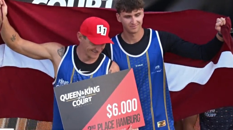 Mārtiņš Pļaviņš un Kristians Fokerots. Foto: Queen & King of the Court