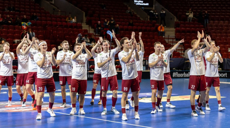 Latvijas florbola izlase. Foto: Latvijas Florbola savienība