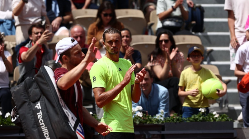 Tallons Grīkspors un Aleksandrs Zverevs. Foto: Roland-Garros