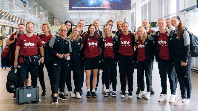 Latvijas sieviešu basketbola valstsvienība 2025. gada 4. jūnijā. Foto: LBS