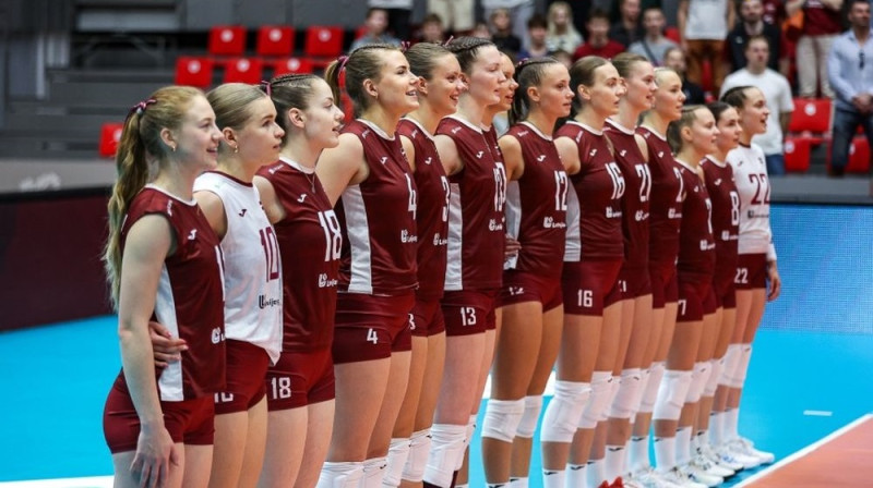 Latvijas izlases volejbolistes Foto: LVF