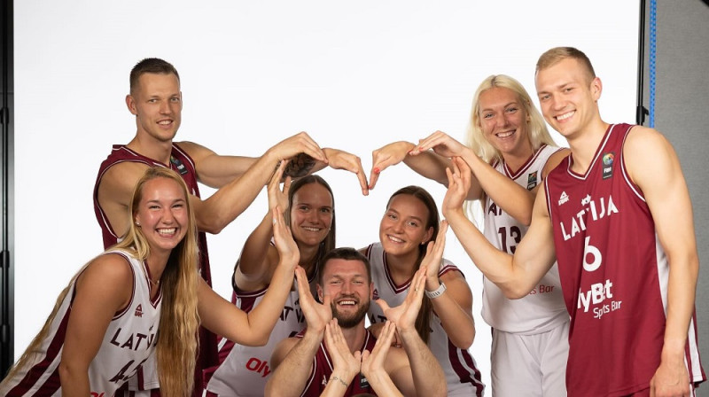 Latvijas 3x3 basketbola izlases 2025. gada 6. jūnijā. Foto: FIBA
