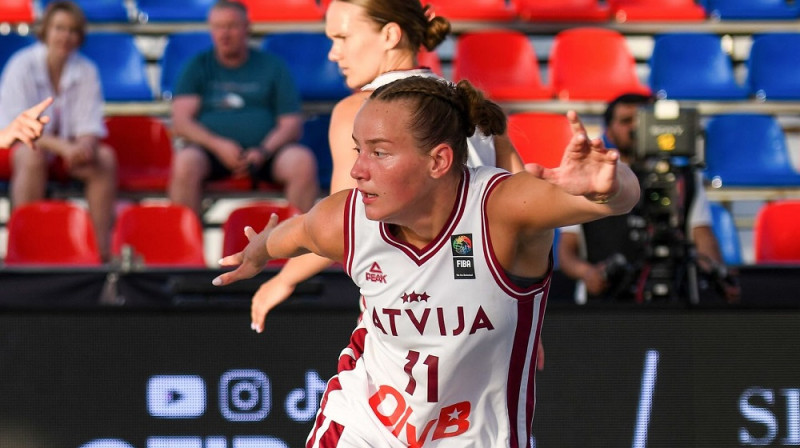 Paula Mauriņa 2025. gada 7. jūnijā Bukarestē. Foto: FIBA
