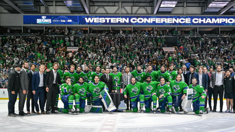 Abotsfordas "Canucks" – uzvarētāja Amerikas Hokeja līgas Rietumu konferencē. Foto: Abbotsford Canucks