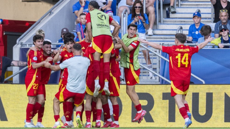 Spānijas U21 izlases futbolisti Foto: AP/Scanpix