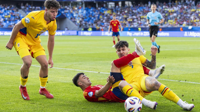 Mirklis no Spānijas un Rumānijas U21 valstsvienību spēles Bratislavā. Foto: Imago Images/Scanpix
