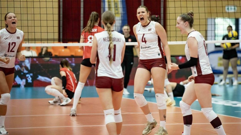 Latvijas izlases volejbolistes Foto: CEV