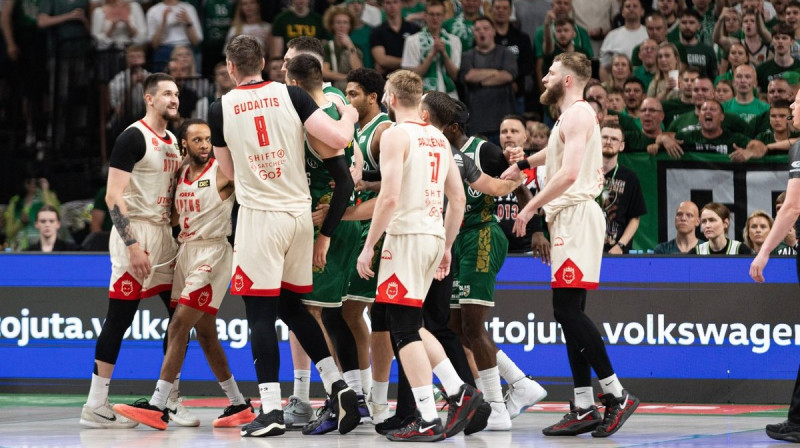 Mirklis no Kauņas "Žalgira" un Viļņas "Rytas" cīņas. Foto: Aurimas Barkauskas/ELTA