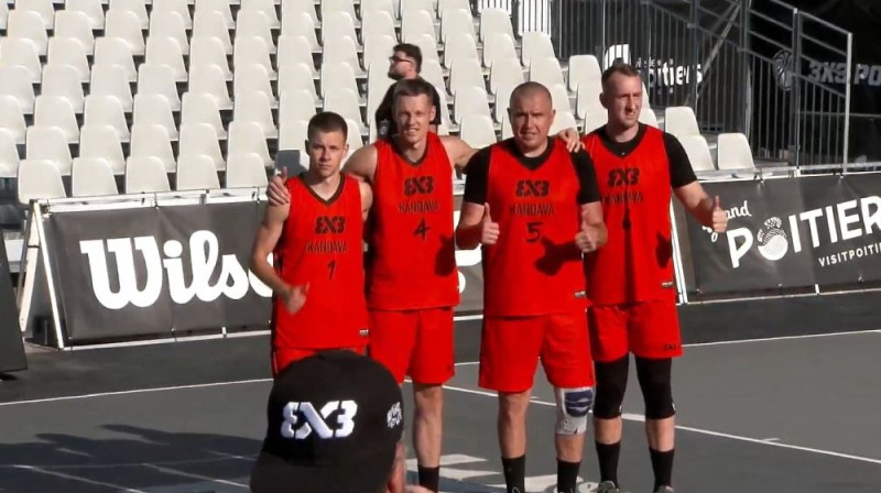 "Kandava"/"Turība" 3x3 basketbolisti Foto: Ekrānuzņēmums