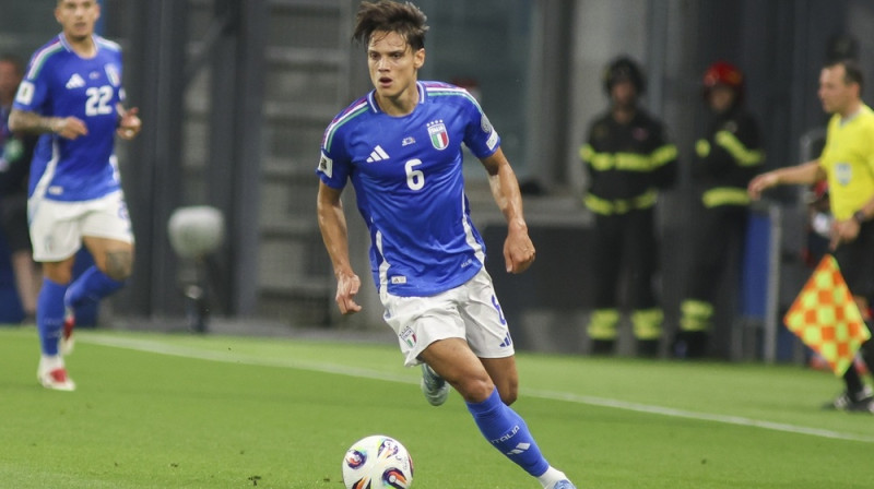Samuele Riči Itālijas izlases kreklā. Foto: ZUMAPRESS/Scanpix