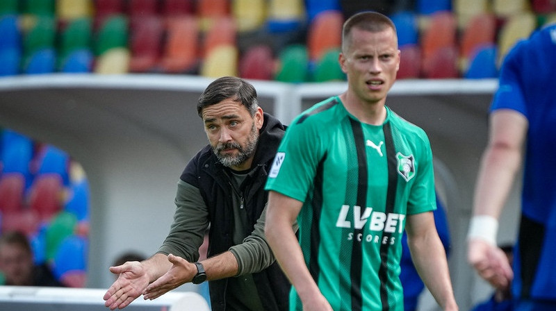 Jurģis Kalns un Emīls Birka. Foto: Kristians Putniņš/FK Auda/Virslīga Flickr