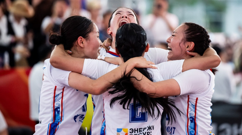 Mongolijas 3x3 basketbolistes 2025. gada 28. jūnijā. Foto: FIBA