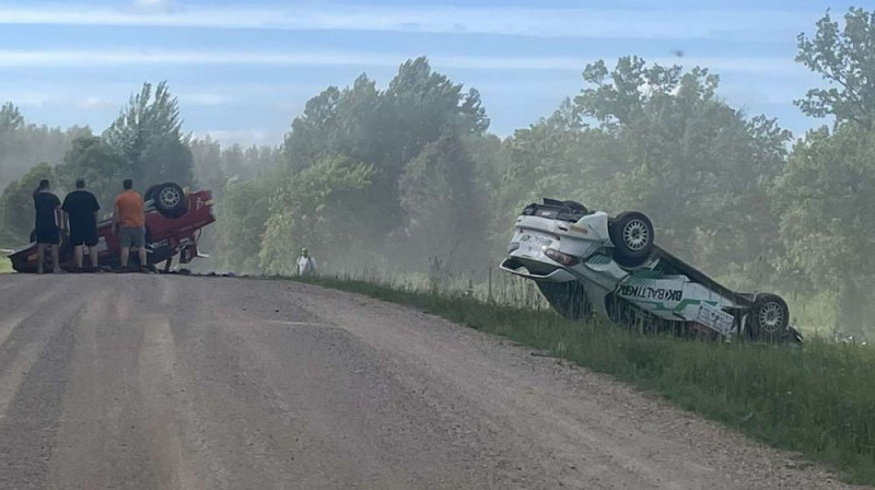 Vorobjova un Popova ekipāžas avarēja vienuviet. Foto: ewrc-results.com