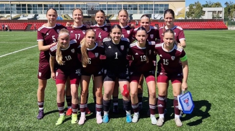 Latvijas U-17 izlase. Foto: LFF
