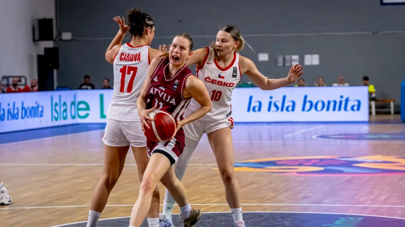 Aleksa Skudra 2025. gada 12. jūlijā. Foto: FIBA
