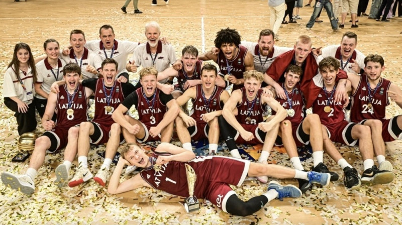 Latvijas U20 izlase. Foto: FIBA