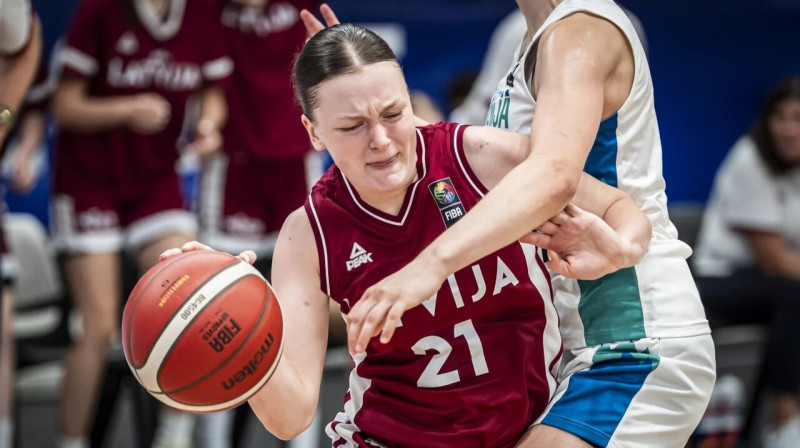 Latvijas U20 valstsvienības basketboliste Sanija Brikmane. Foto: LBS