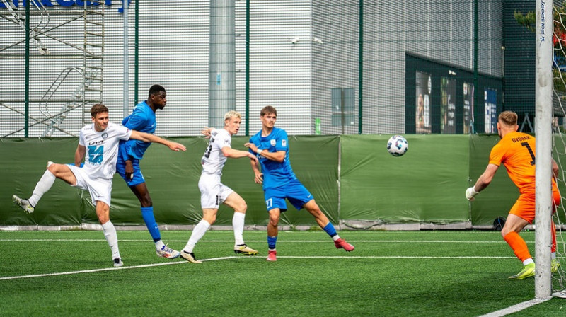 Daugavpils futbolisti mačā pret "Jelgavu". Foto: Margarita Vigule/Virslīga Flickr