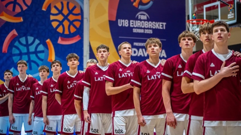 Latvijas U-18 basketbolisti. Foto: FIBA