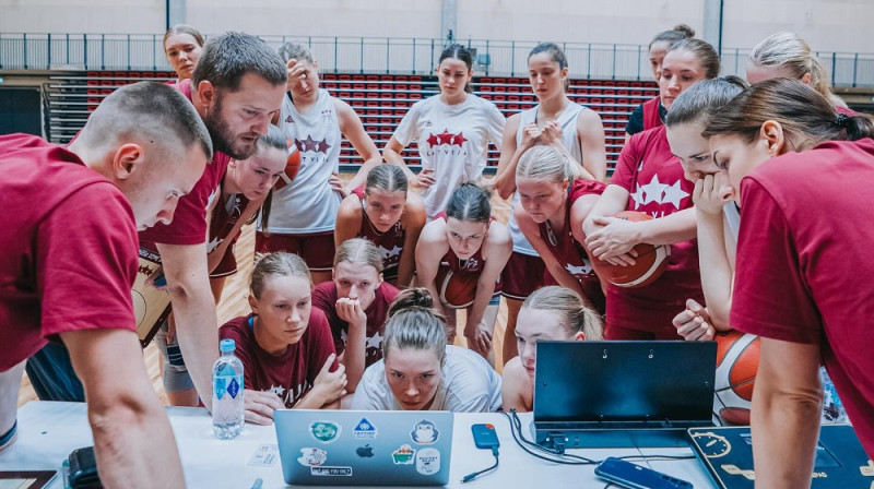 Latvijas U20 basketbolistes 2025. gada 23. jūlijā. Foto: LBS