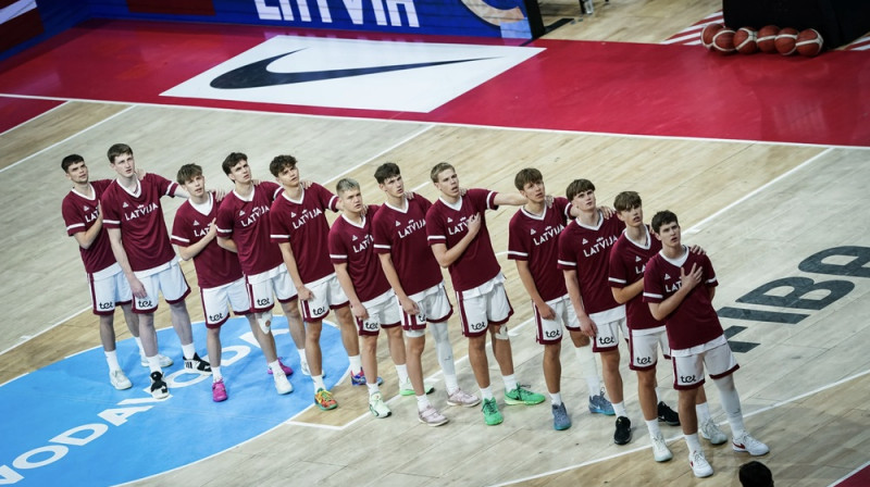 Latvijas U18 izlase. Foto: FIBA