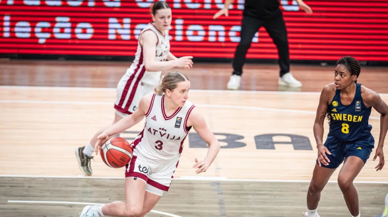 Marta Kaupmane un Sanija Brikmane 2025. gada 3. augustā. Foto: FIBA