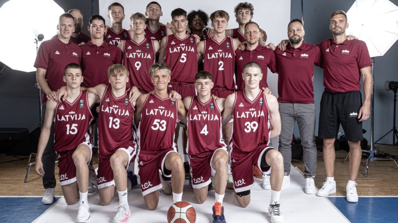 Latvijas U16 izlase. Foto: FIBA