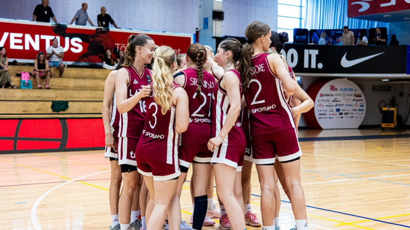 Latvijas U16 meitenes 2025. gada 31. jūlijā. Foto: Siim Solman