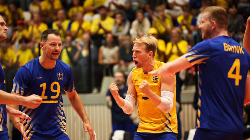 Zviedrijas valstsvienības volejbolisti. Foto: CEV