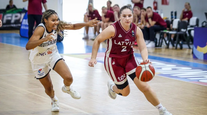 Madara Šmite 2025. gada 9. augustā. Foto: FIBA