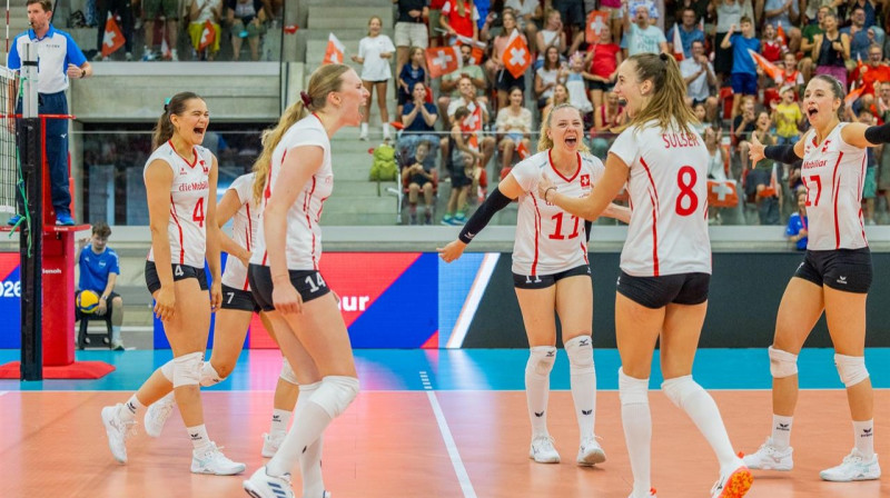 Šveices valstsvienības volejbolistes. Foto: CEV