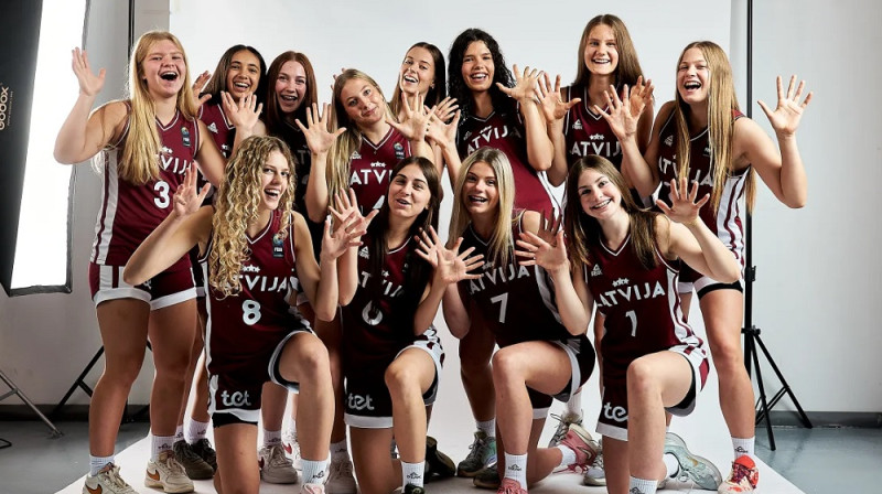 Latvijas U16 basketbolistes 2025. gada 14. augustā. Foto: FIBA