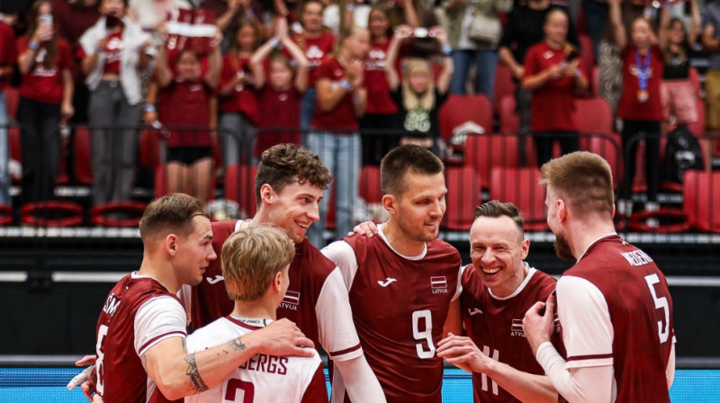 Latvijas izlases volejbolisti. Foto: Latvijas Volejbola federācija