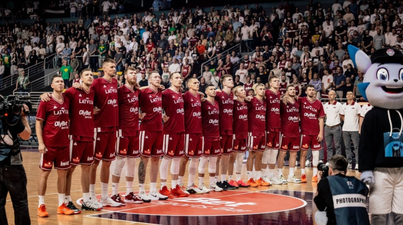 Latvijas vīriešu basketbola izlase. Foto: Lauris Vīksne/LBS
