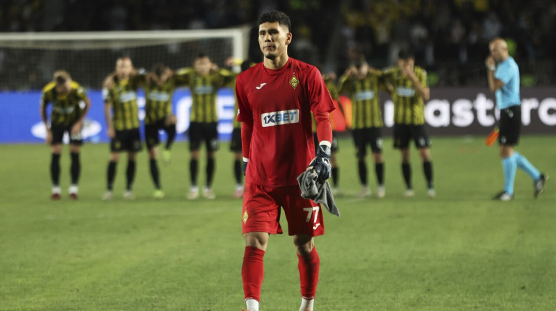 Almati "Kairat" vārtsargs Temirlans Anarbekovs. Foto: Alikhan Sariyev/AP/Scanpix