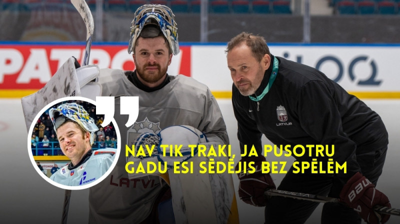 Mareks Mitens un Artūrs Irbe. Foto: Ansis Ancovs/LHF, HK Spisska Nova Ves