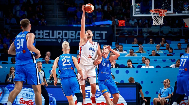 Nikola Jokičs 2025. gada 27. augustā. Foto: FIBA