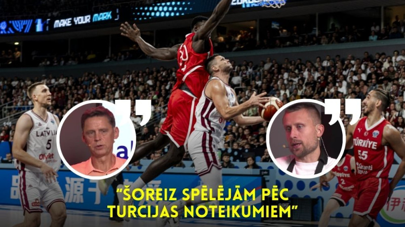Rihards Lomažs spēlē pret Turciju. Foto: Renārs Koris/LBS