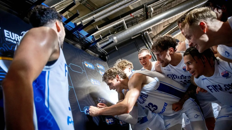 Somijas basketbolisti 2025. gada 10. septembrī Rīgā. Foto: FIBA