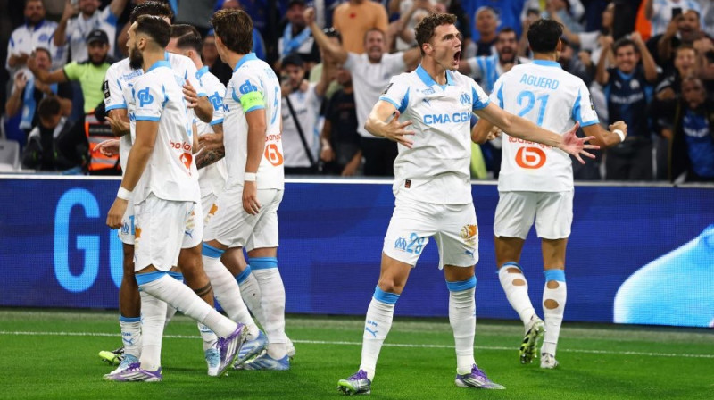Marseļas "Olympique" futbolisti Foto: RC/Scanpix