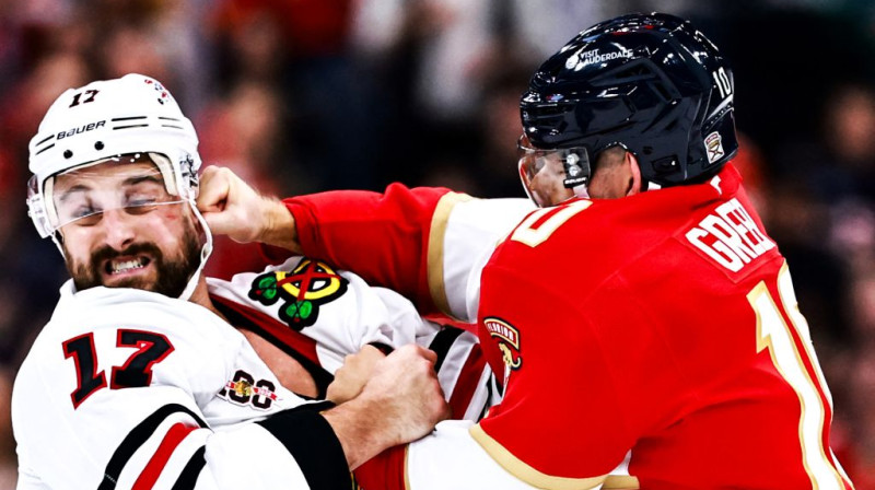 Niks Foliņo un Eidžejs Grīrs izkaujas. Foto. AFP. Scanpix
