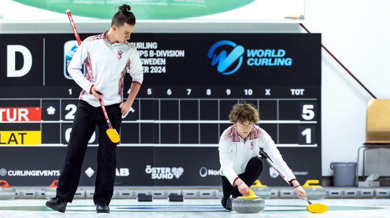 No kreisās: Krišjānis Java, Eduards Seļiverstovs
Foto: World Curling / Per Danielsson