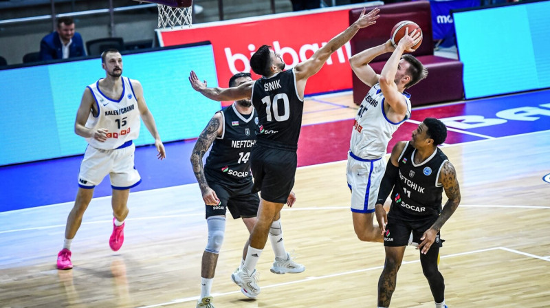 Mirklis no Baku "Neftçi" un Tallinas "Kalev"/"Cramo" cīņas FIBA Eiropas kausā. Foto: FIBA