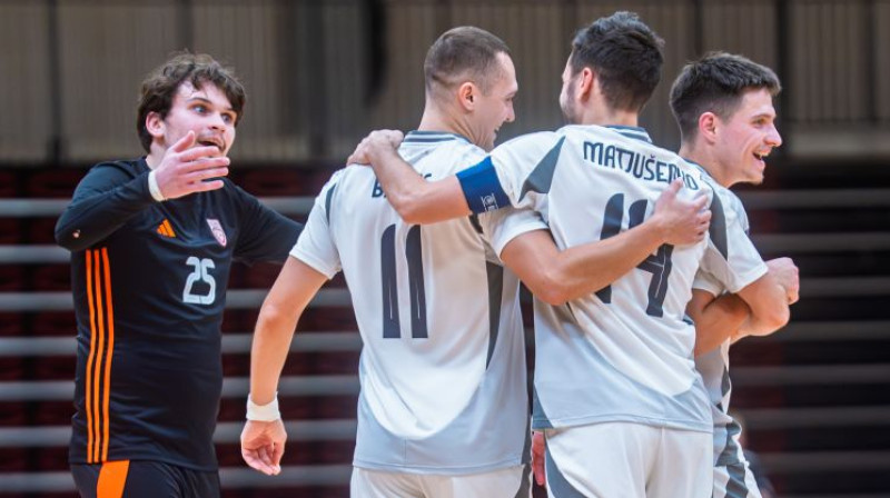 Rainers Mūrnieks, Miks Babris, Germans Matjušenko un Edgars Tarakanovs. Foto: Nora Krevņeva-Baibakova/LFF