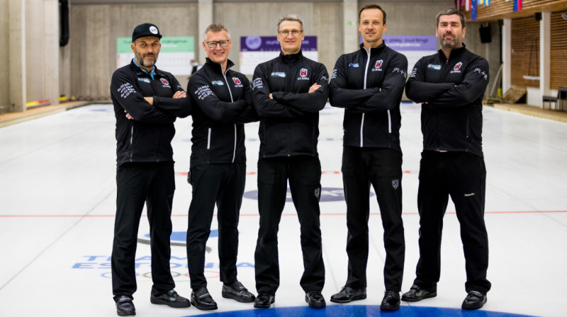 Sandris Buholcs, Aivars Avotiņš, Jānis Klīve, Ritvars Gulbis, Mārtiņš Trukšāns
Foto: Curling Tallinn / Andres Mets