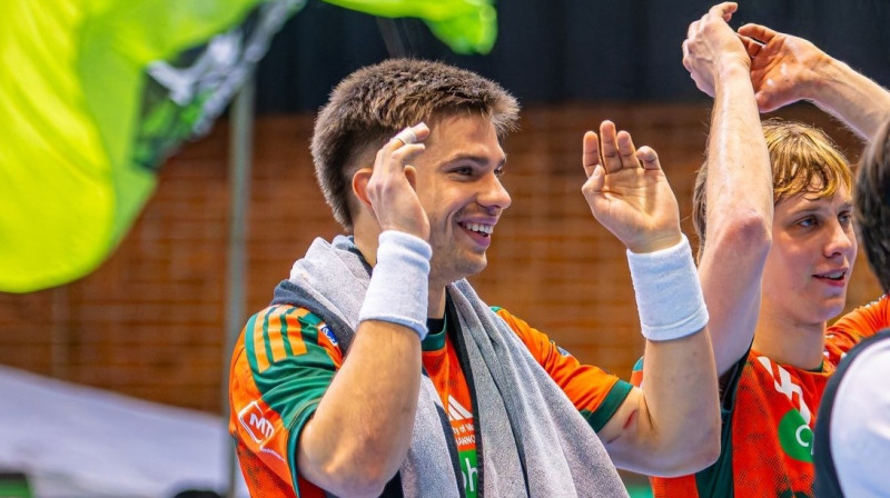 Renārs Uščins pēc panākuma Zviedrijā. Foto: Jan Günther/TSV Hannover-Burgdorf